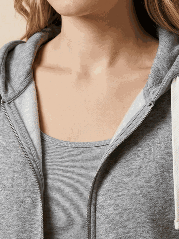 Oversized Long Zip Sweatshirt Hoodie