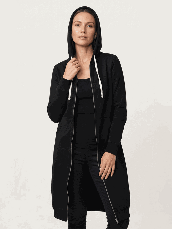 Oversized Long Zip Sweatshirt Hoodie