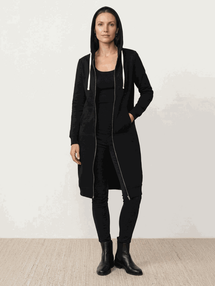 Oversized Long Zip Sweatshirt Hoodie