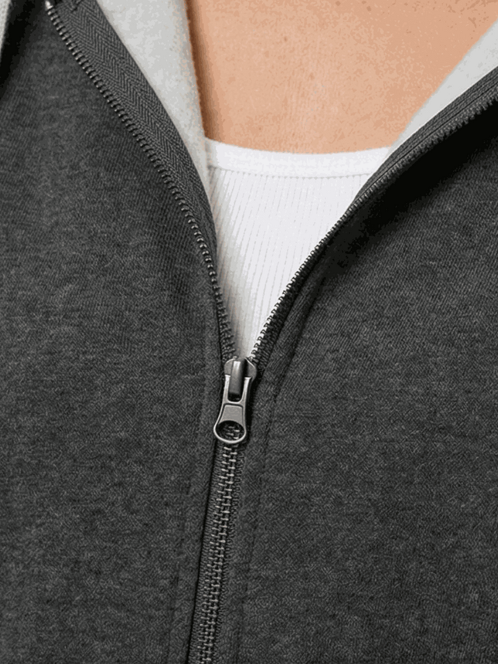 Oversized Long Zip Sweatshirt Hoodie