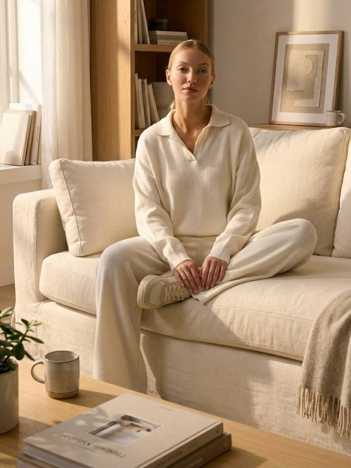 Plush & Preppy Camel Two-Piece Set