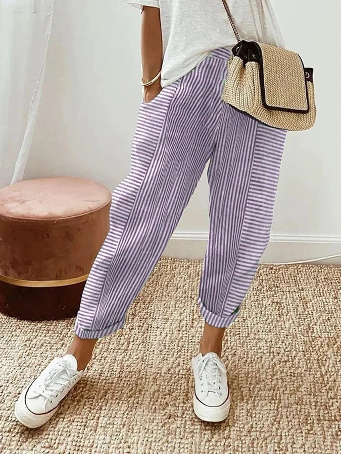 Relaxed Striped Summer Pants