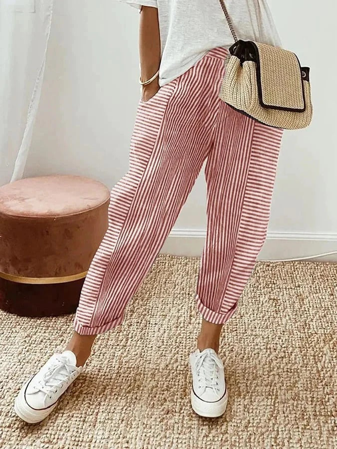 Relaxed Striped Summer Pants