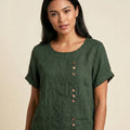 Relaxed Fit Pure Cotton Button-Up T-Shirt