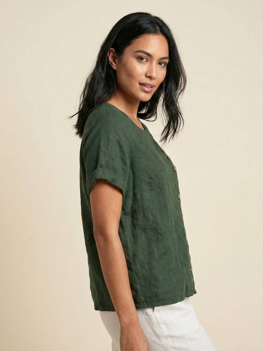Relaxed Fit Pure Cotton Button-Up T-Shirt