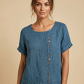 Relaxed Fit Pure Cotton Button-Up T-Shirt