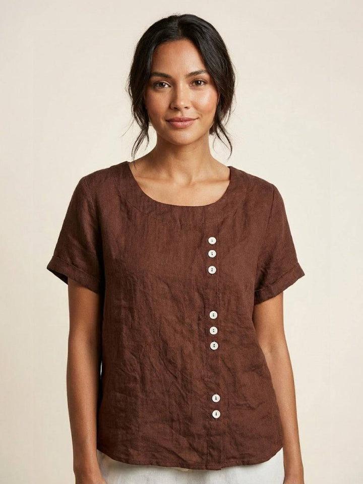 Relaxed Fit Pure Cotton Button-Up T-Shirt