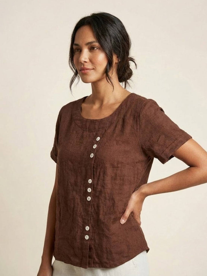Relaxed Fit Pure Cotton Button-Up T-Shirt