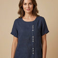 Relaxed Fit Pure Cotton Button-Up T-Shirt