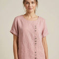 Relaxed Fit Pure Cotton Button-Up T-Shirt