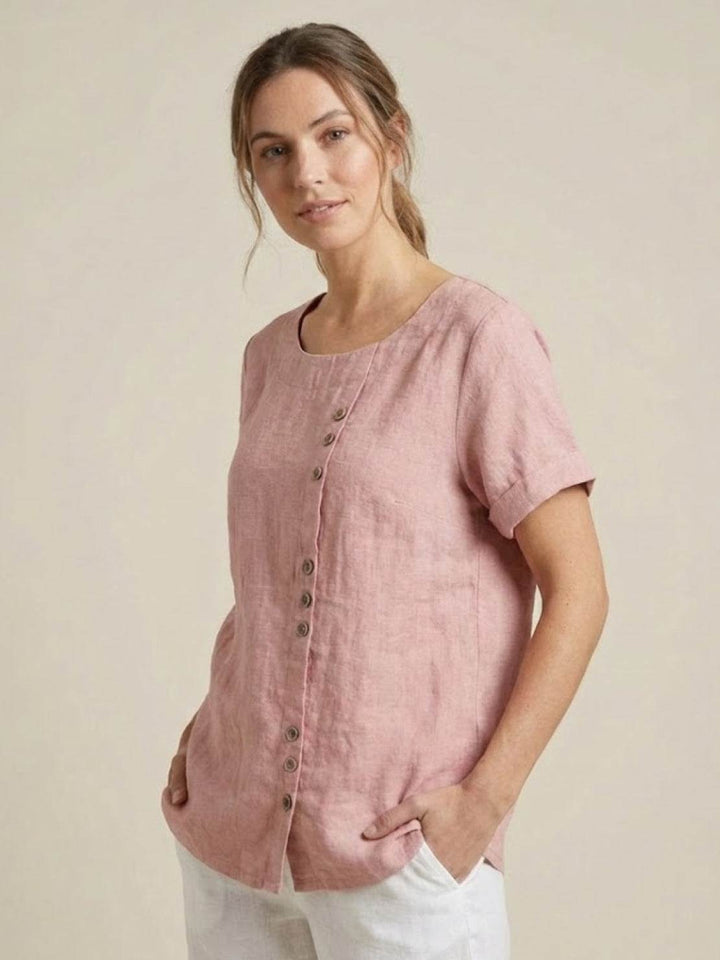 Relaxed Fit Pure Cotton Button-Up T-Shirt