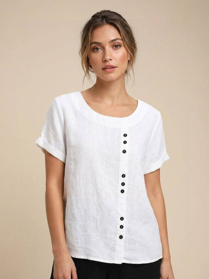 Relaxed Fit Pure Cotton Button-Up T-Shirt