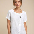 Relaxed Fit Pure Cotton Button-Up T-Shirt