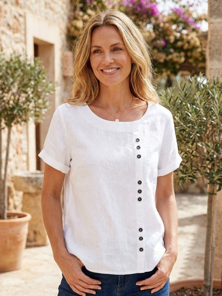 Relaxed Fit Pure Cotton Button-Up T-Shirt