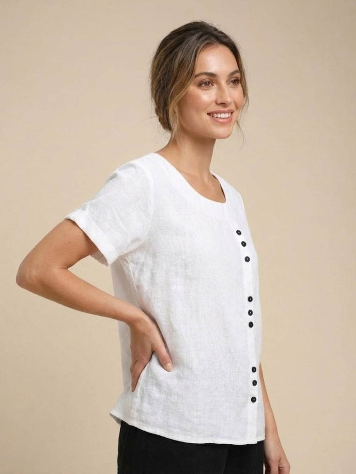 Relaxed Fit Pure Cotton Button-Up T-Shirt