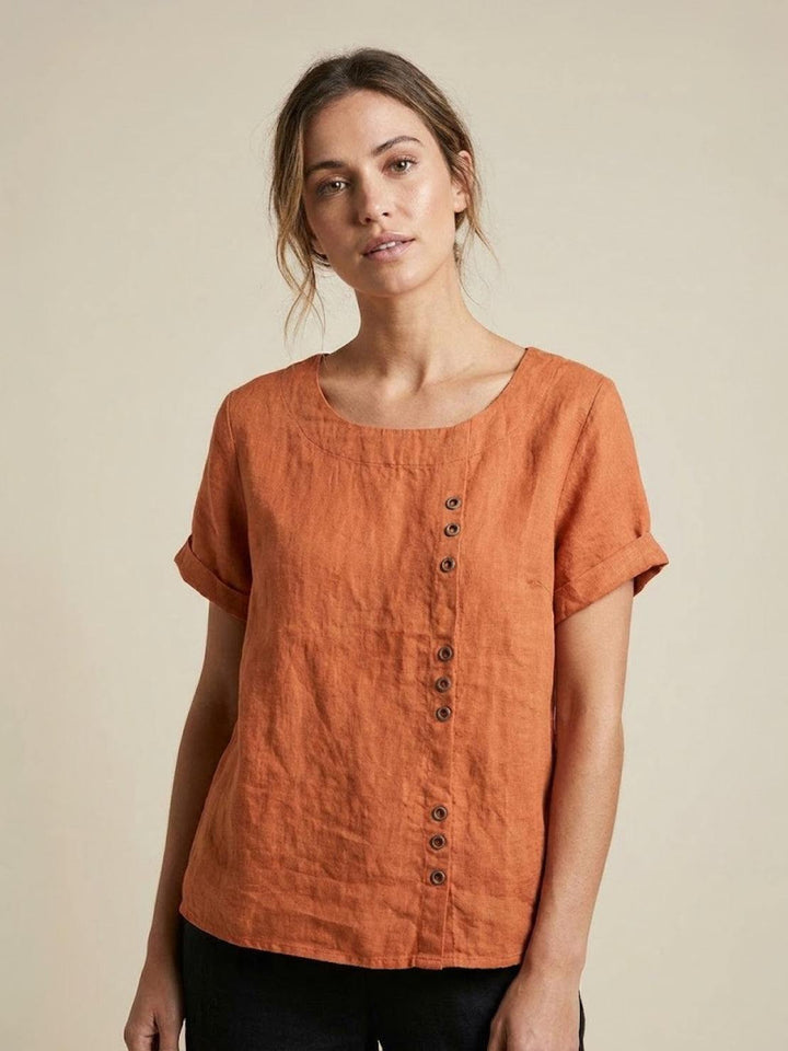 Relaxed Fit Pure Cotton Button-Up T-Shirt