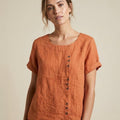 Relaxed Fit Pure Cotton Button-Up T-Shirt