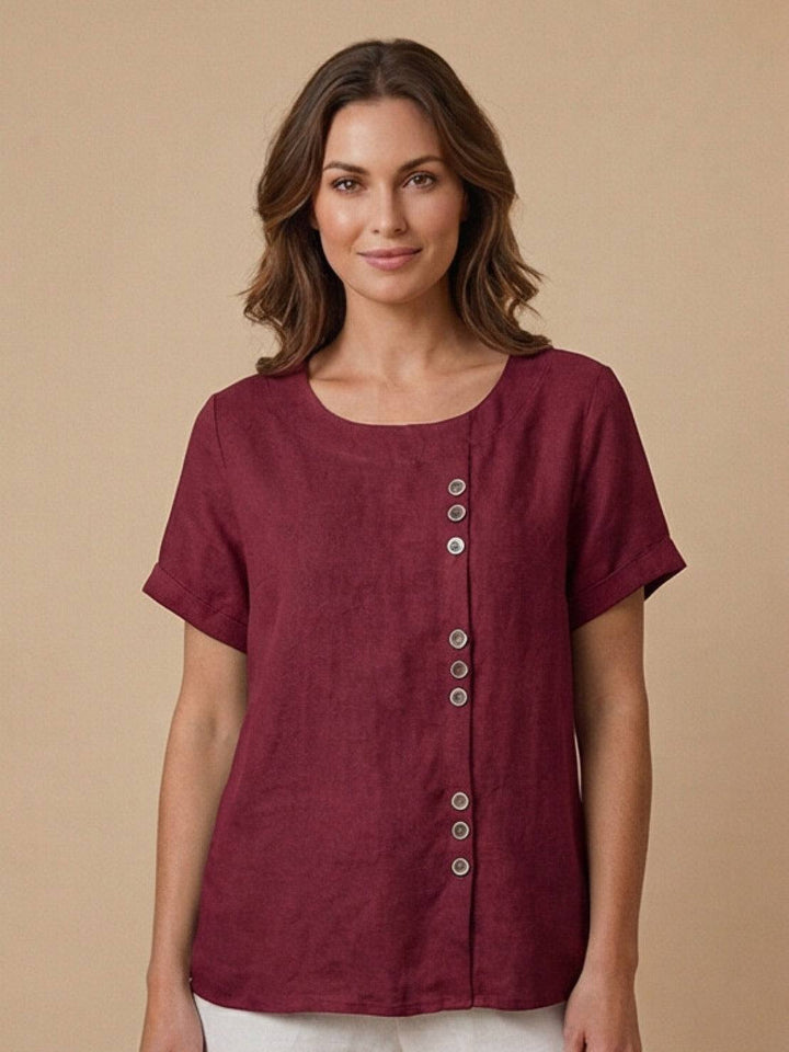 Relaxed Fit Pure Cotton Button-Up T-Shirt