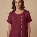 Relaxed Fit Pure Cotton Button-Up T-Shirt