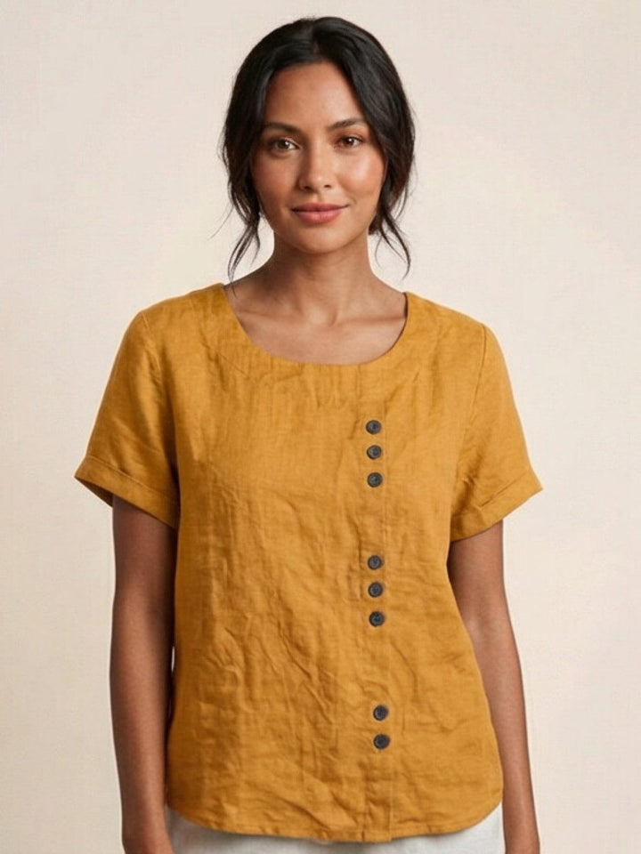 Relaxed Fit Pure Cotton Button-Up T-Shirt