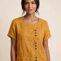 Relaxed Fit Pure Cotton Button-Up T-Shirt
