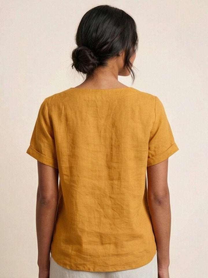 Relaxed Fit Pure Cotton Button-Up T-Shirt