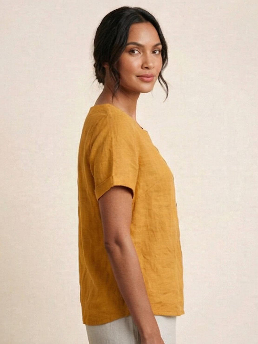 Relaxed Fit Pure Cotton Button-Up T-Shirt