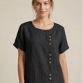Relaxed Fit Pure Cotton Button-Up T-Shirt