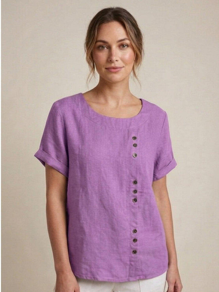 Relaxed Fit Pure Cotton Button-Up T-Shirt