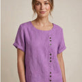 Relaxed Fit Pure Cotton Button-Up T-Shirt