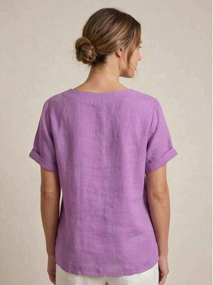 Relaxed Fit Pure Cotton Button-Up T-Shirt