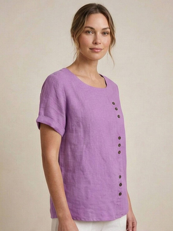Relaxed Fit Pure Cotton Button-Up T-Shirt