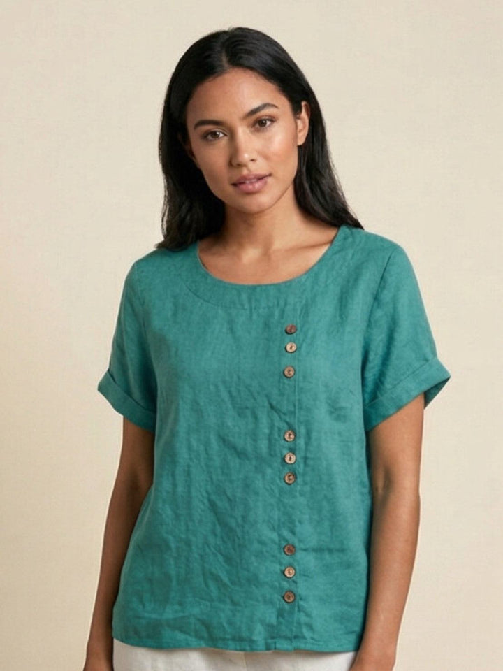 Relaxed Fit Pure Cotton Button-Up T-Shirt