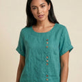 Relaxed Fit Pure Cotton Button-Up T-Shirt