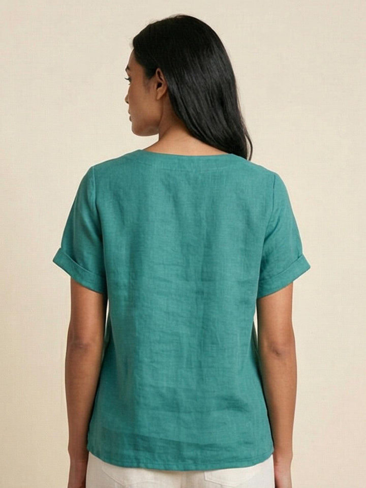 Relaxed Fit Pure Cotton Button-Up T-Shirt
