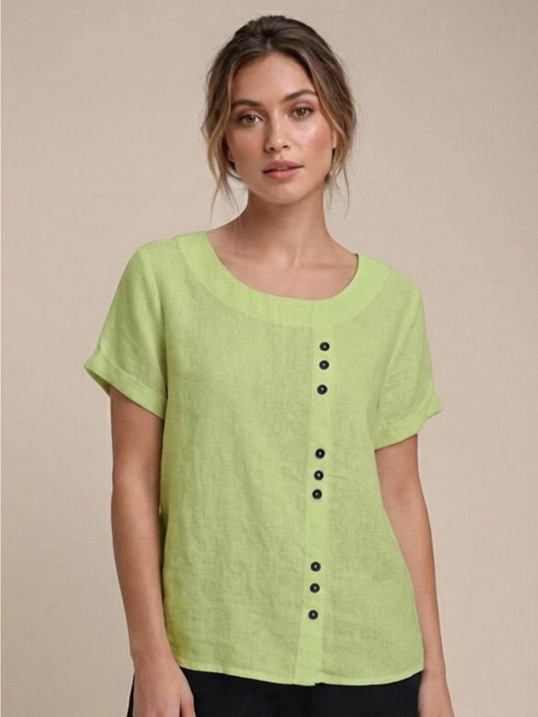 Relaxed Fit Pure Cotton Button-Up T-Shirt