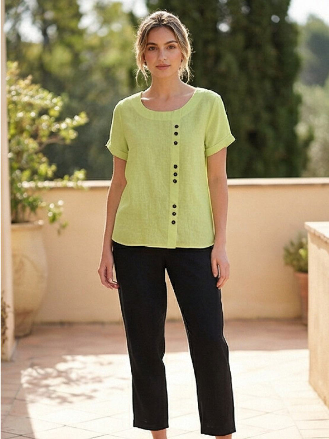 Relaxed Fit Pure Cotton Button-Up T-Shirt