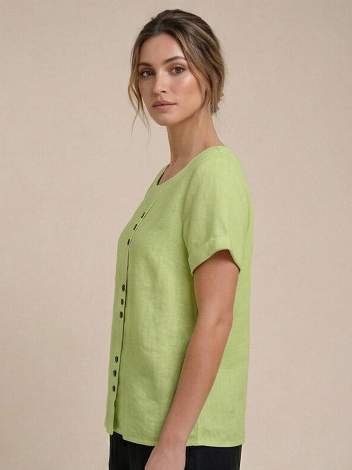 Relaxed Fit Pure Cotton Button-Up T-Shirt