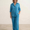 Oversized 100% Cotton Shirt and Wide-Leg Pants Co-ord Set