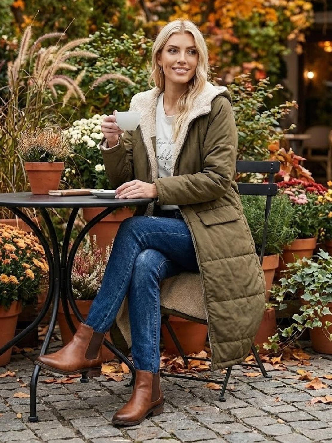 Sherpa-Lined Hooded Teddy Coat