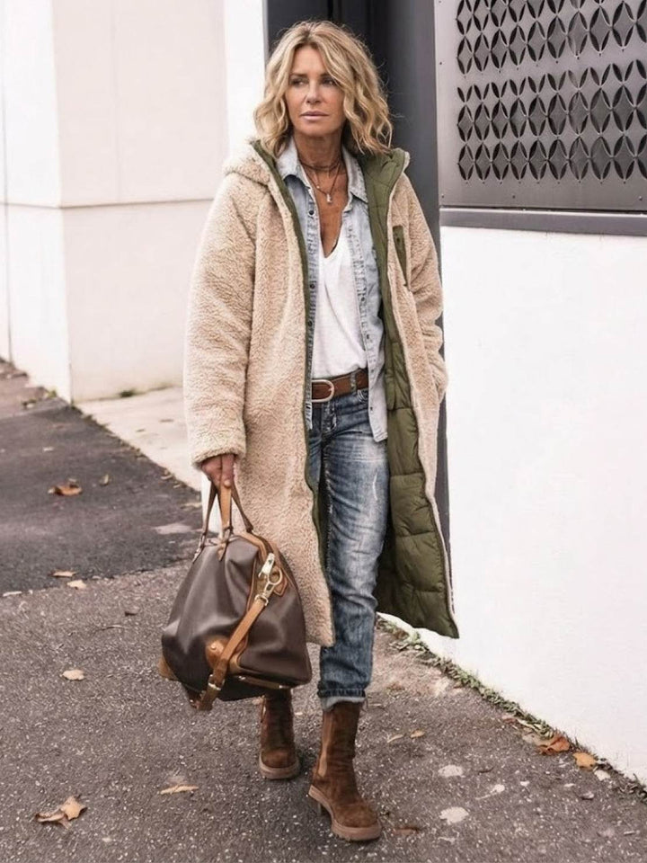 Sherpa-Lined Hooded Teddy Coat