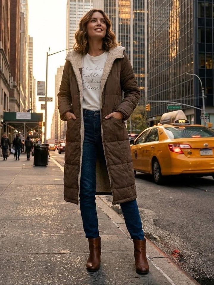 Sherpa-Lined Hooded Teddy Coat