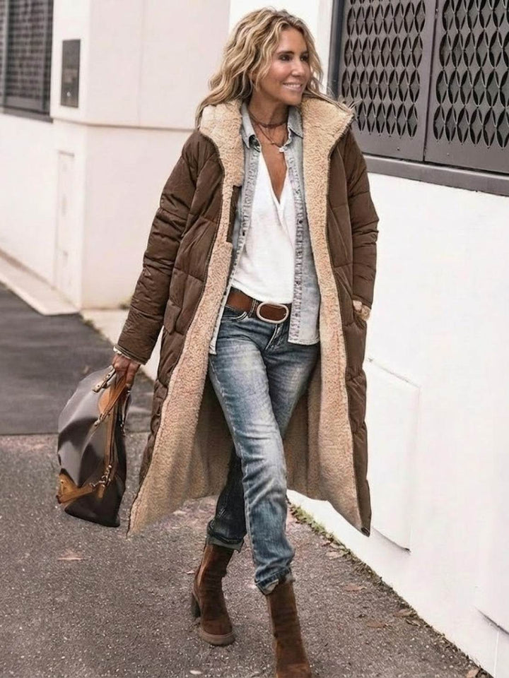 Sherpa-Lined Hooded Teddy Coat