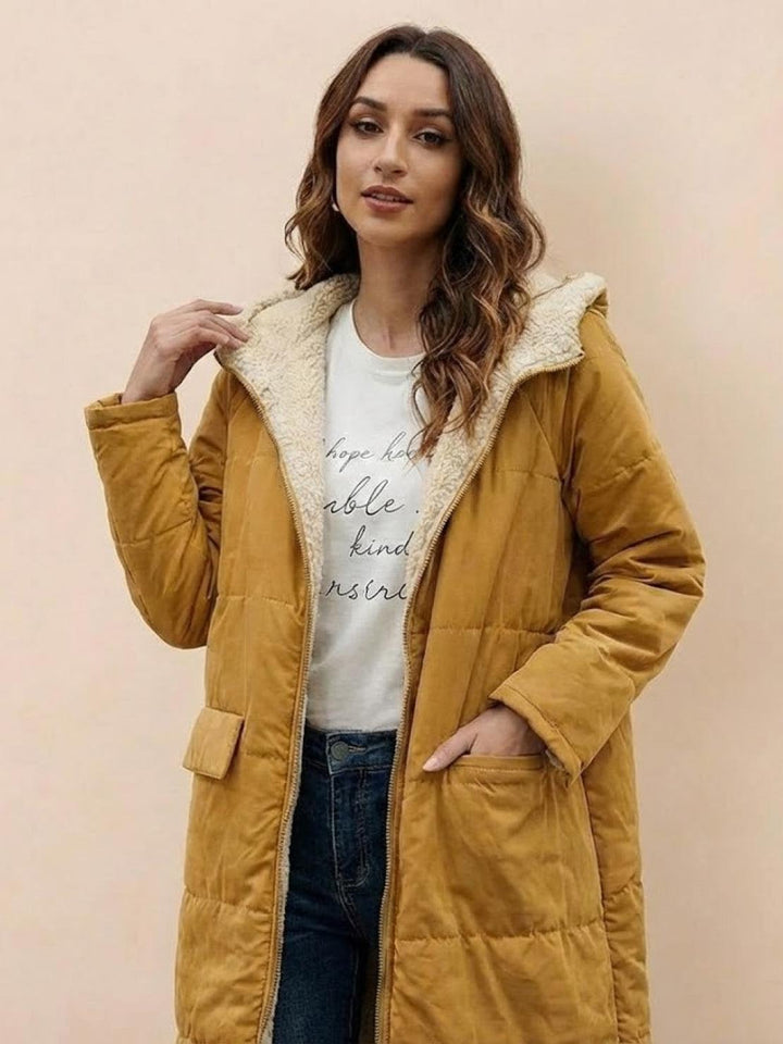 Sherpa-Lined Hooded Teddy Coat