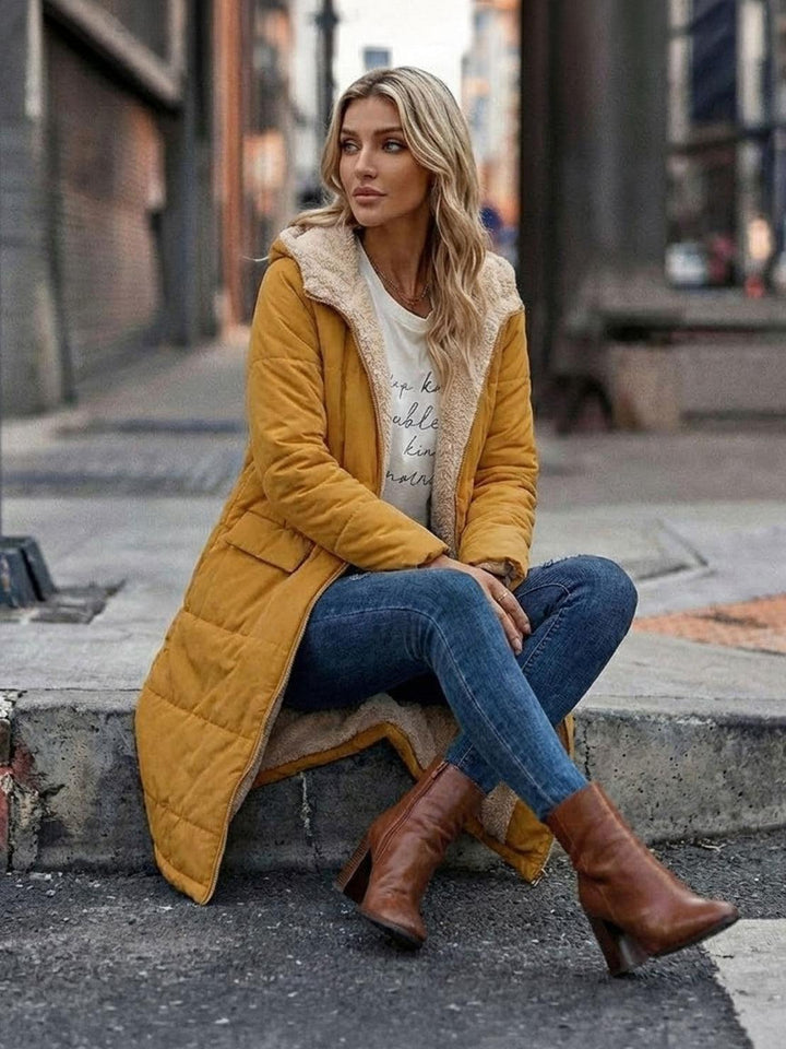 Sherpa-Lined Hooded Teddy Coat