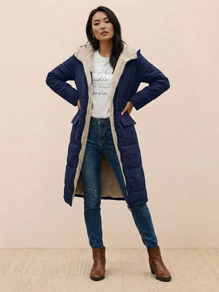 Sherpa-Lined Hooded Teddy Coat
