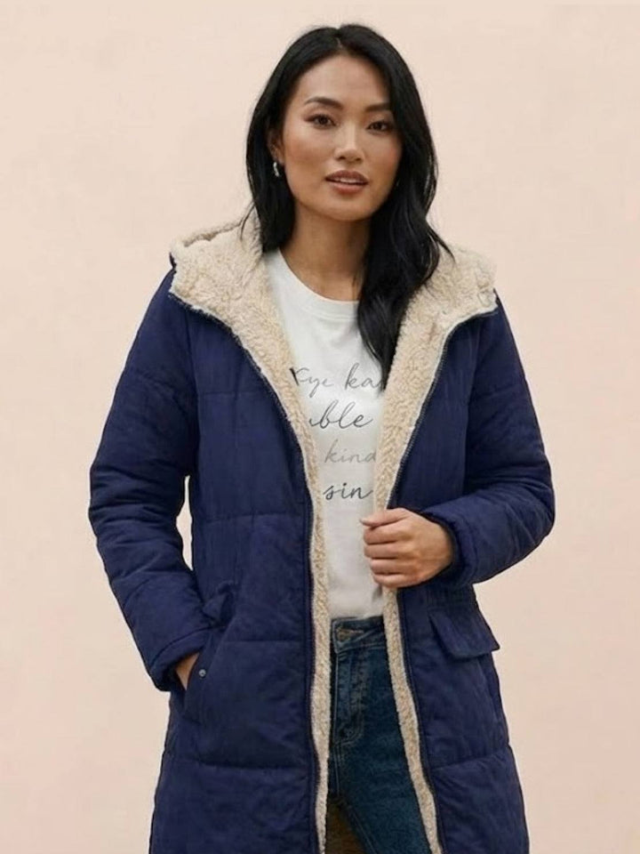Sherpa-Lined Hooded Teddy Coat
