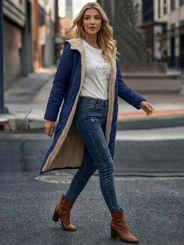 Sherpa-Lined Hooded Teddy Coat