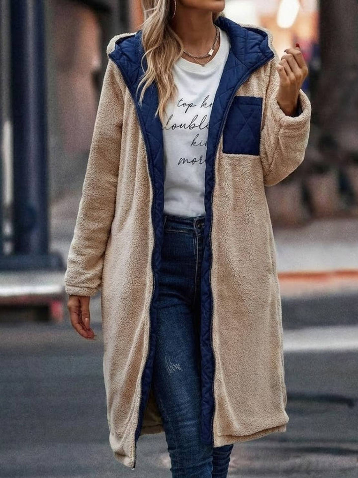 Sherpa-Lined Hooded Teddy Coat