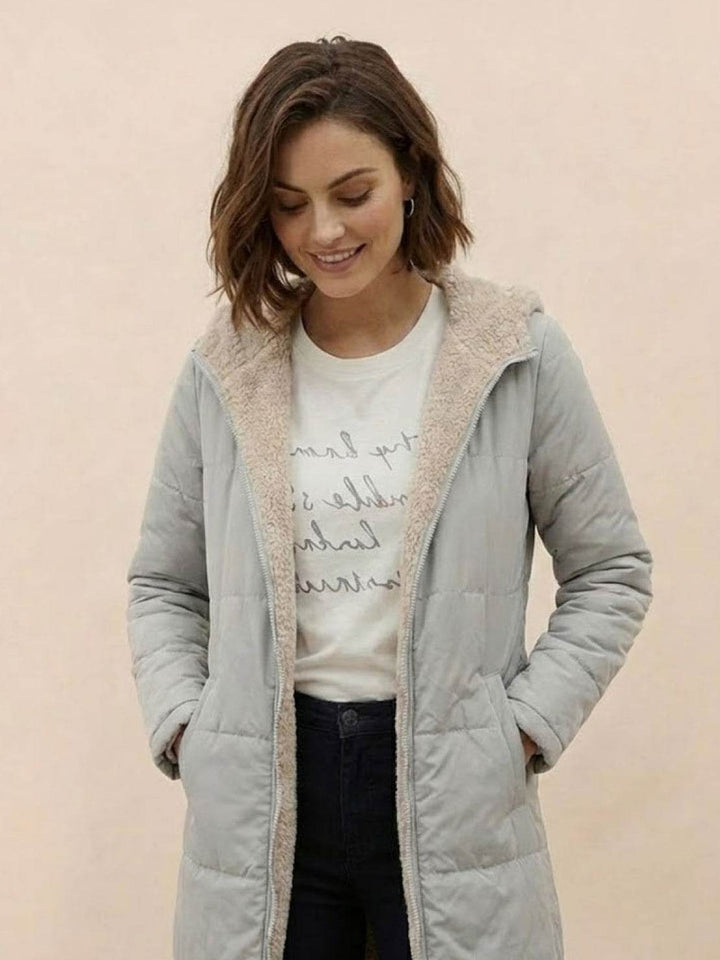 Sherpa-Lined Hooded Teddy Coat